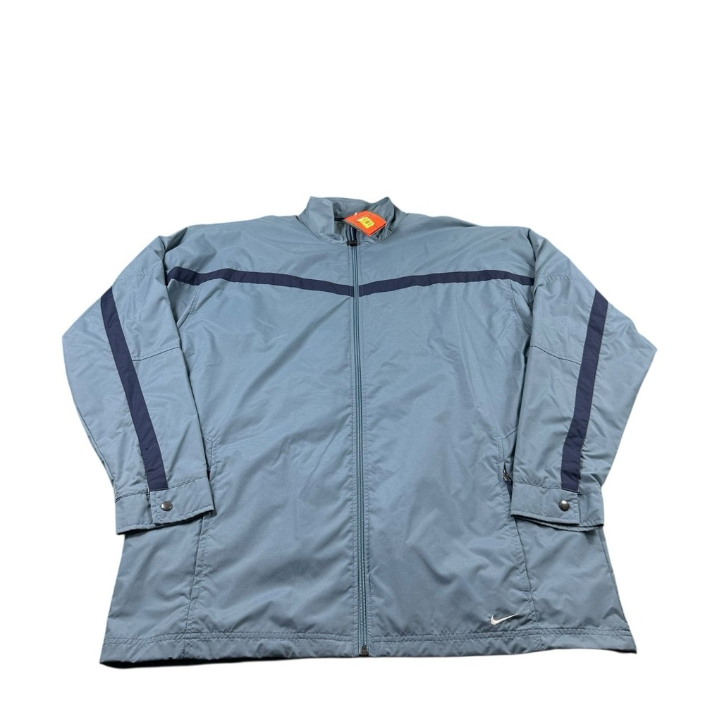 Nike Stone Blue Polyester VTG Full Zip‎ Men's Track Jacket Size XL NWT